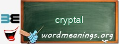 WordMeaning blackboard for cryptal